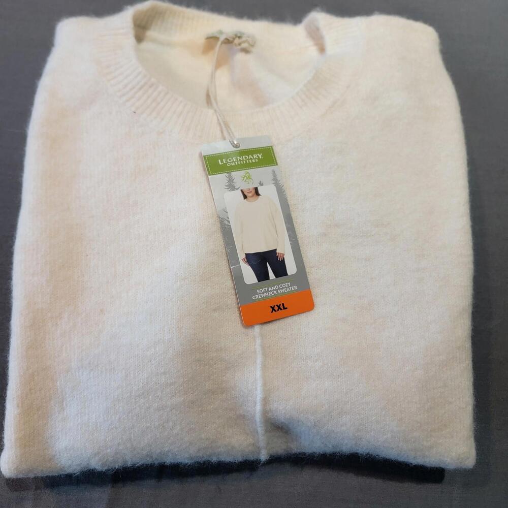 Legendary Outfitters Women's Long Sleeve Cozy Crewneck Sweater | Cream | XXLarge